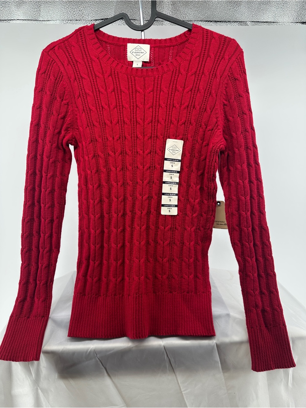 St. John's Bay Cable Knit Sweater Red Women's